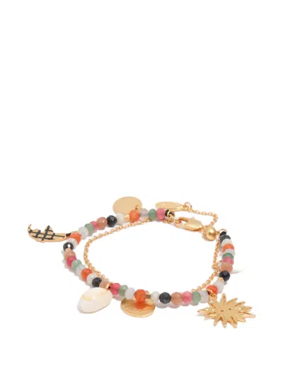 Bimba Y Lola Double Sun And Moon Brushed Bracelet In Multi
