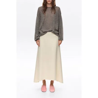 Bimba Y Lola Double-face Wool A-line Skirt In White