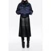 Bimba Y Lola Down Jacket With Maxi Knit Neck In Blue