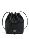 Bimba Y Lola Drawstring Leather Bucket Bag In Black