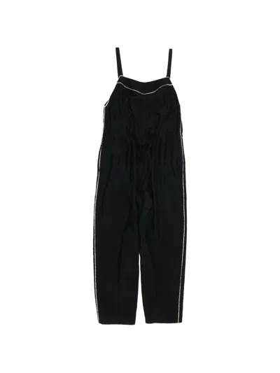 Bimba Y Lola Drawstring Pipe-trim Detailing Jumpsuit In Black