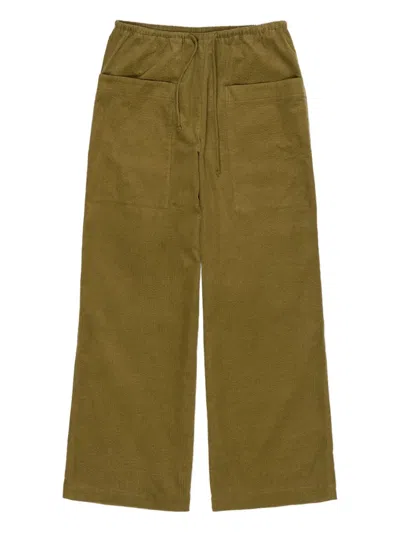 Bimba Y Lola Drawstring-waist Corduroy Trousers In Green