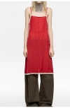 Bimba Y Lola Dress With Contrast Lace Straps In Red