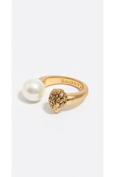 Bimba Y Lola Eagle And Pearl Ring In Gold