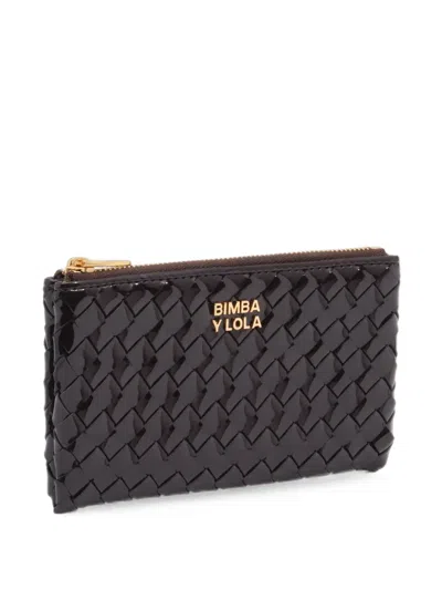 Bimba Y Lola Eggplant Plaited Coin Purse In Black