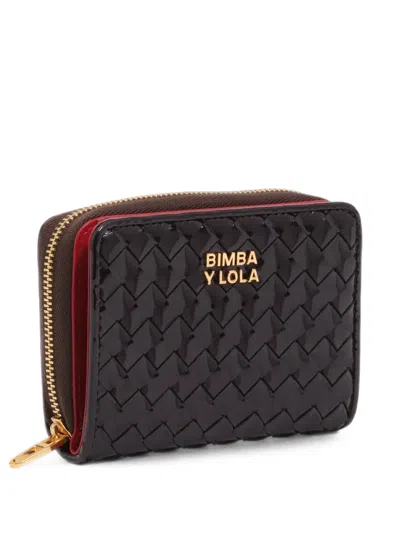 Bimba Y Lola Eggplant Plaited Flap Purse In Black