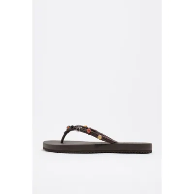 Bimba Y Lola Embellished Flip-flop Sandal In Multi