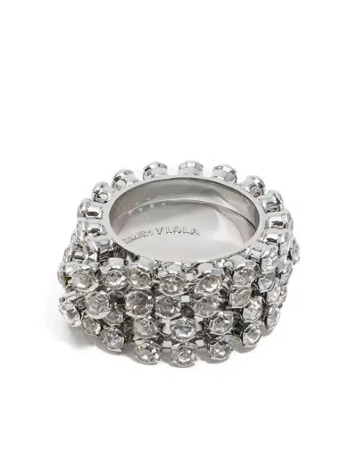 Bimba Y Lola Embellished Ring In Silver