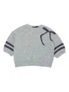 Bimba Y Lola Embellished Stripe-detail Sweater In Gray