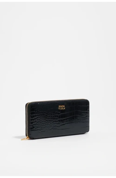 Bimba Y Lola Embossed Leather Wallet In Black