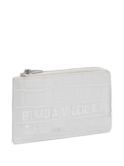 Bimba Y Lola Embossed Zip Wallet In Grey