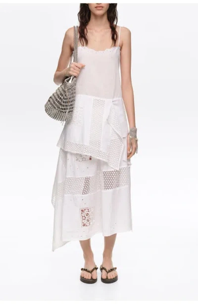 Bimba Y Lola Embroidered Asymmetric Midi Skirt In Multi