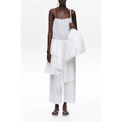 Bimba Y Lola Embroidered Asymmetrical Handkerchief Jumpsuit In Brown
