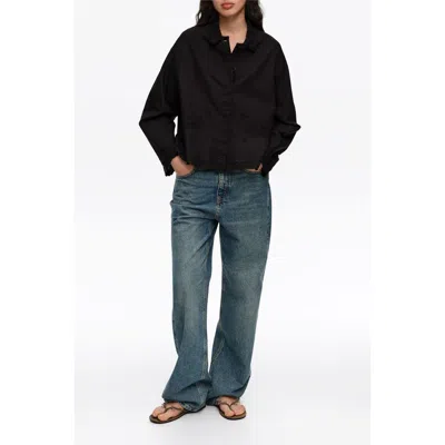 Bimba Y Lola Embroidered Cotton-linen Jacket In Black