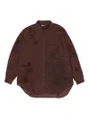 Bimba Y Lola Embroidered Fringe Shirt In Brown