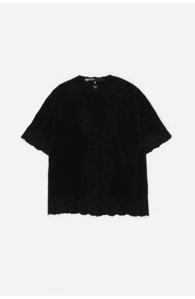Bimba Y Lola Embroidered Shirt In Black