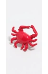 Bimba Y Lola Enamel Crab Ring In Red