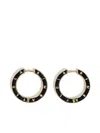 Bimba Y Lola Enamel Hoop Earrings In Black