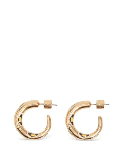 Bimba Y Lola Enamel Hoop Earrings In Gold