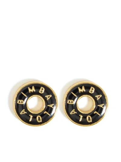 Bimba Y Lola Enamel-logo Earrings In Black