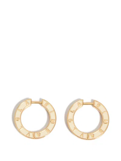 Bimba Y Lola Engraved Logo Earrings In Gold