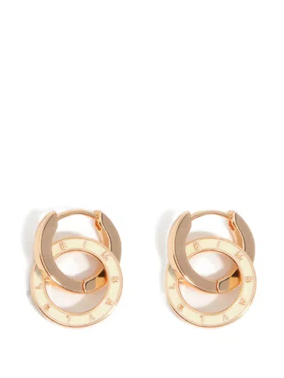 Bimba Y Lola Engraved Logo Earrings In Gold