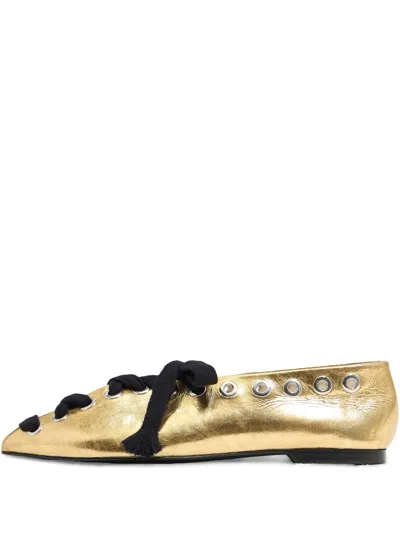 Bimba Y Lola Eyelet-embellished Pointed Ballet Flats