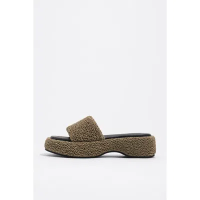 Bimba Y Lola Fabric Platform Sandal In Brown