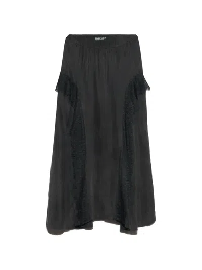 Bimba Y Lola Faded Black Fluid Skirt With Lace Trim