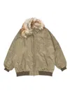 Bimba Y Lola Faux-fur-lined Padded Bomber Jacket In Green