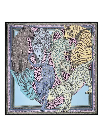 Bimba Y Lola Feline Heart Scarf In Multi
