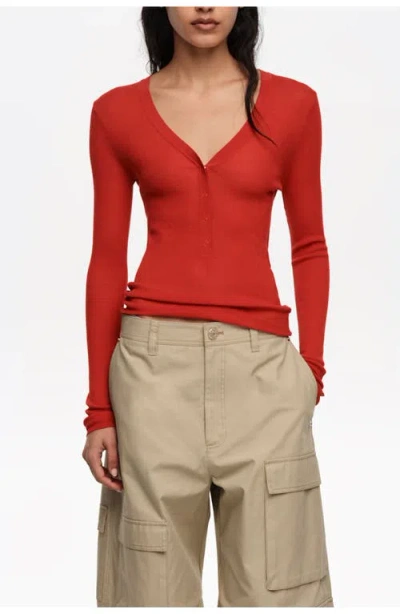 Bimba Y Lola Fitted Ribbed Sweater In Red