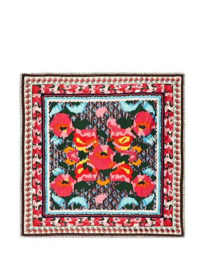 Bimba Y Lola Floral Border Scarf In Multi