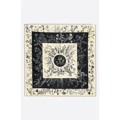 BIMBA Y LOLA BIMBA Y LOLA FLORAL BOTANICAL ILLUSTRATION SCARF