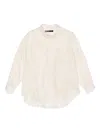 Bimba Y Lola Floral-embroidered Fringed Shirt In Neutral