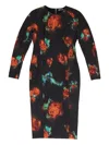 Bimba Y Lola Floral Long-sleeve Midi Dress In Black