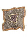 Bimba Y Lola Floral-patterned Silk Scarf In Green