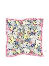 Bimba Y Lola Floral-print Heart Keyring In White