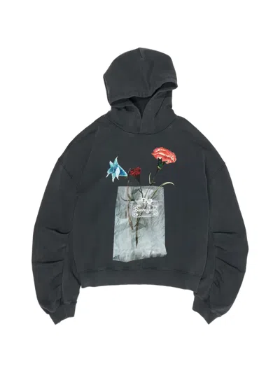 Bimba Y Lola Floral-print Hoodie In Black