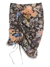 Bimba Y Lola Floral-print Mini Skirt In Black