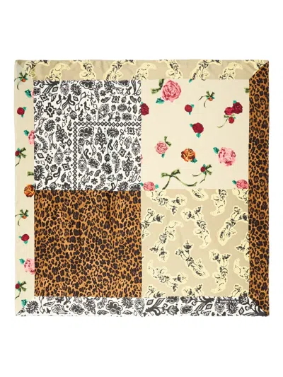 Bimba Y Lola Floral-print Patchwork Scarf In Multi