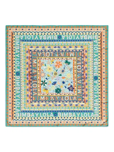 Bimba Y Lola Floral-print Scarf In Green