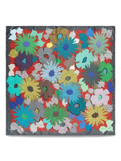 Bimba Y Lola Floral-print Scarf In Green