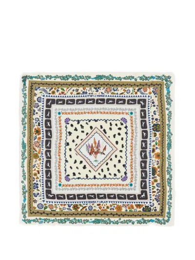 Bimba Y Lola Graphic Floral Print Scarf In Multi