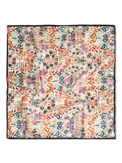 Bimba Y Lola Floral Print Scarf In Neutral