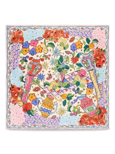 Bimba Y Lola Floral-print Scarf In Pink