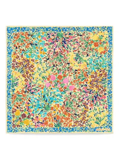 Bimba Y Lola Floral-print Scarf In Yellow