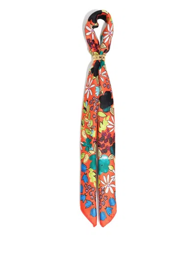 Bimba Y Lola Floral Scarf Charm In Multi