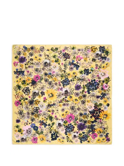 Bimba Y Lola Floral-print Scarf In Yellow