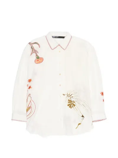 Bimba Y Lola Floral-print Shirt In White